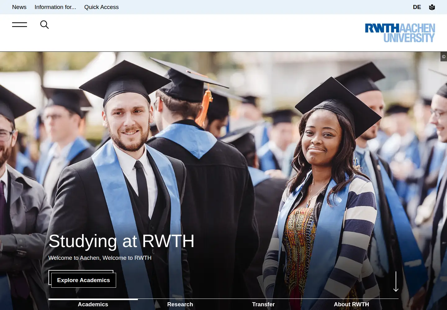Screenshot of rwth-aachen.de