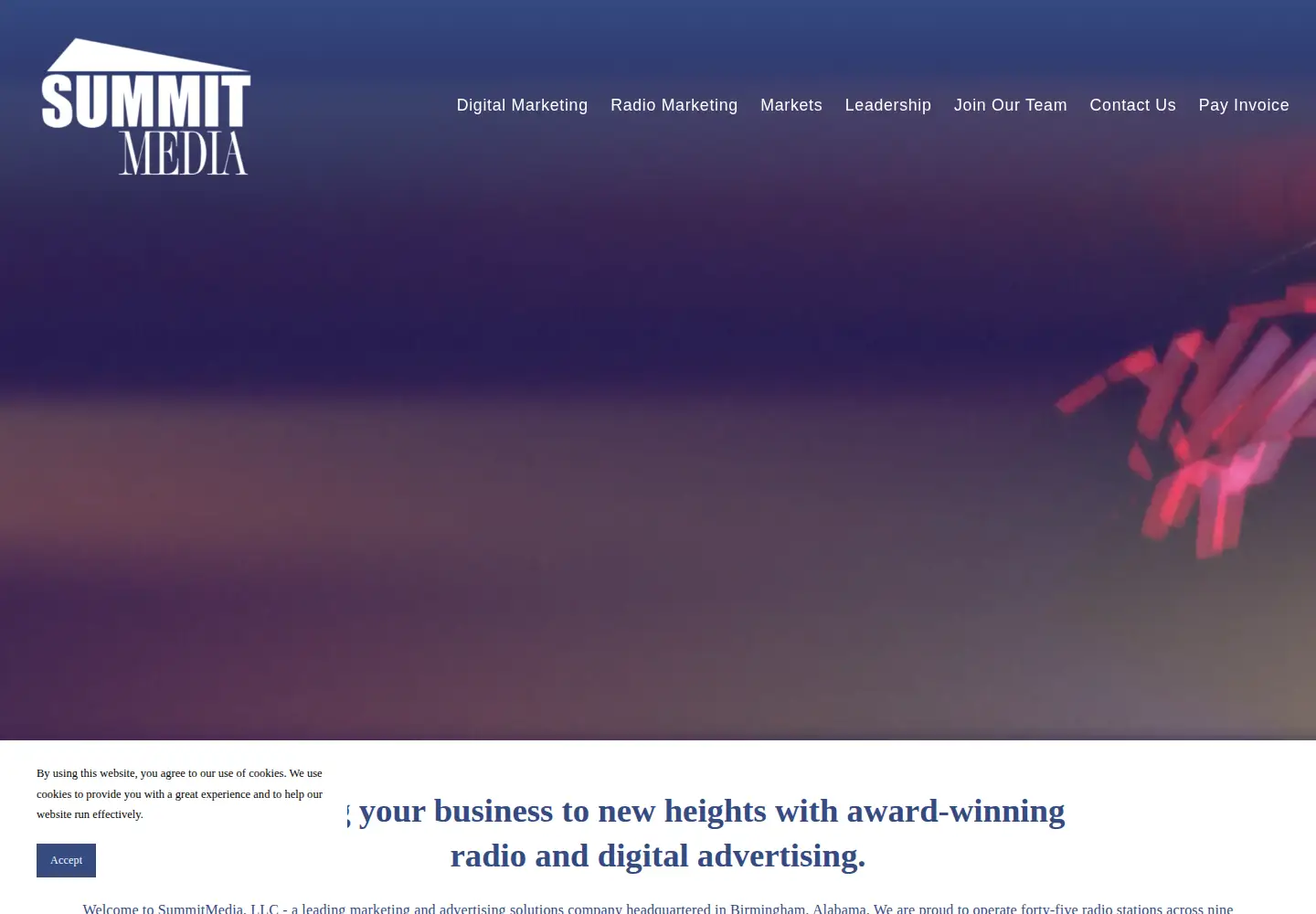 Screenshot of summitmediacorp.com