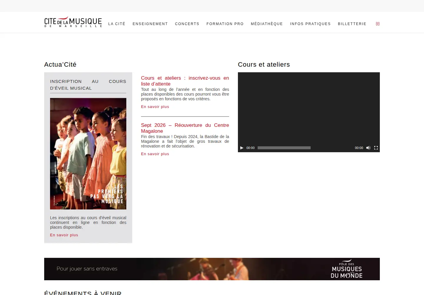 Screenshot of citemusique-marseille.com