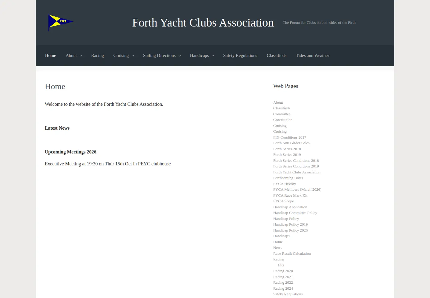 Screenshot of fyca.org.uk