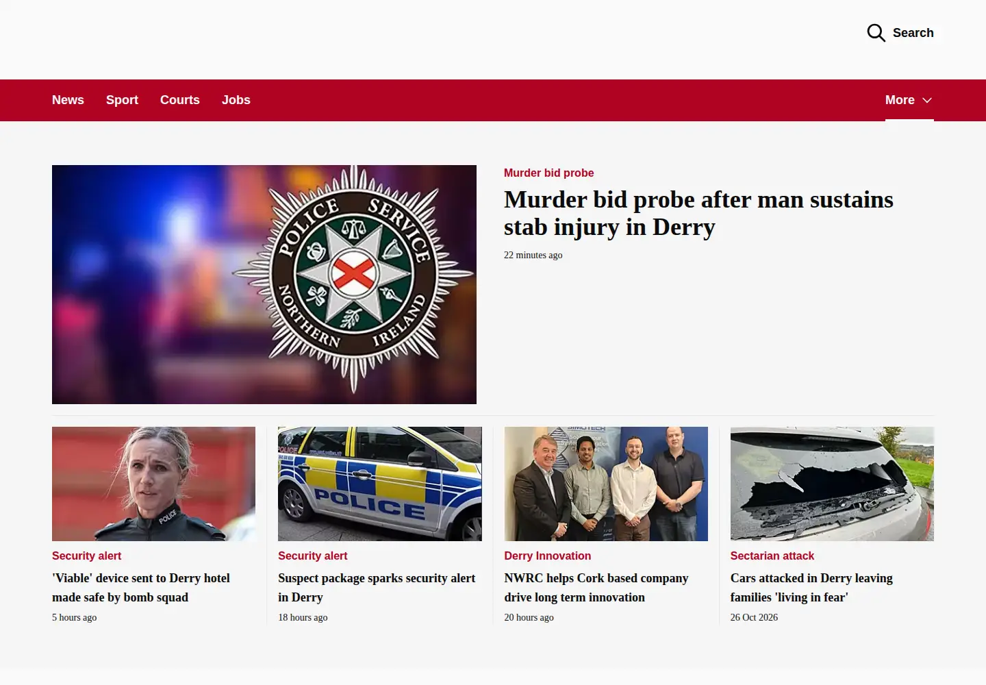 Screenshot of derrydaily.net