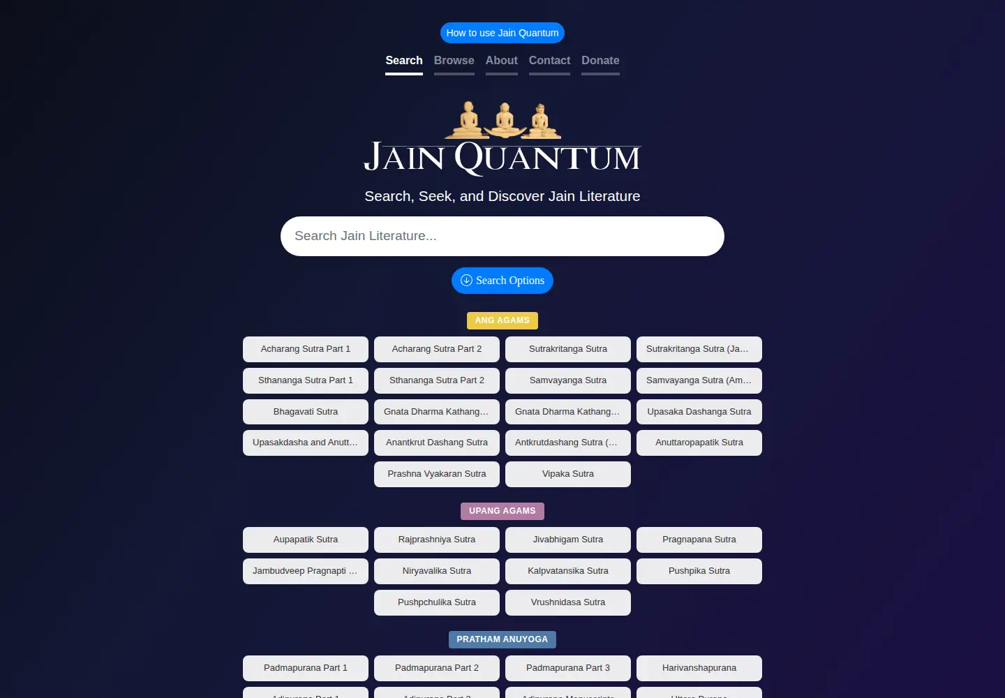 Captured homepage of jainqq.org in the current scan