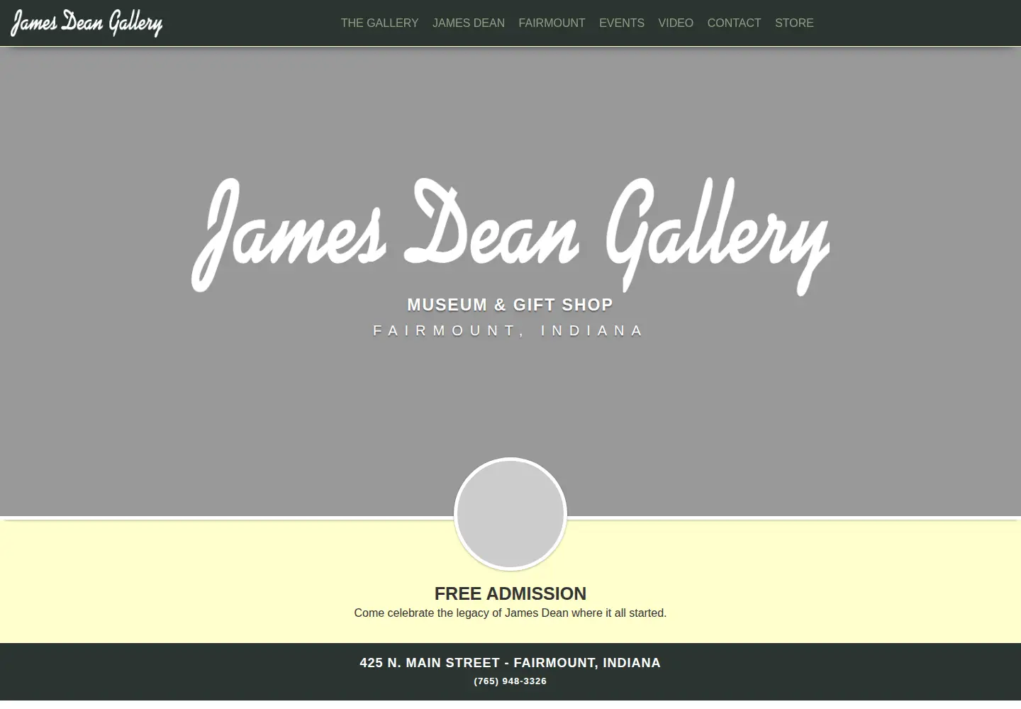 Screenshot of jamesdeangallery.com