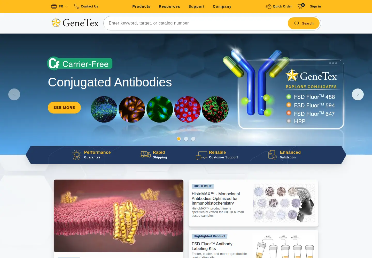Screenshot of genetex.com