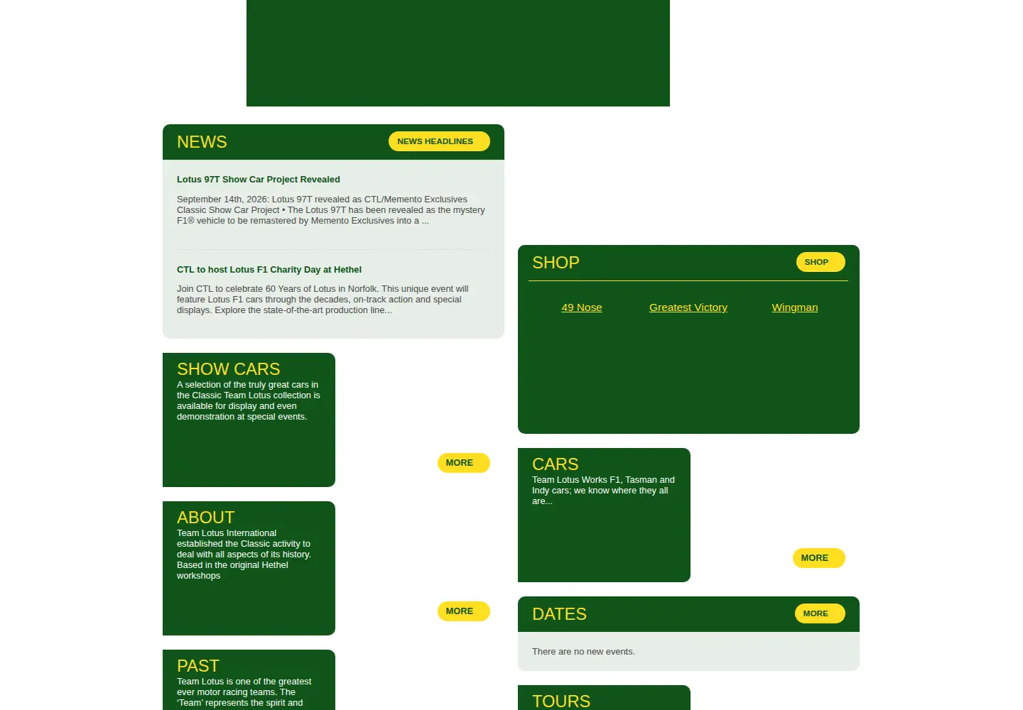 Captured homepage of classicteamlotus.co.uk in the current scan