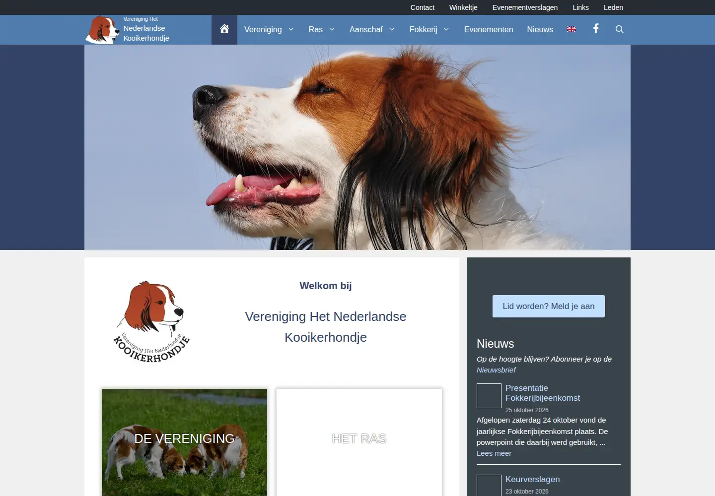 Screenshot of kooikerhondje.nl