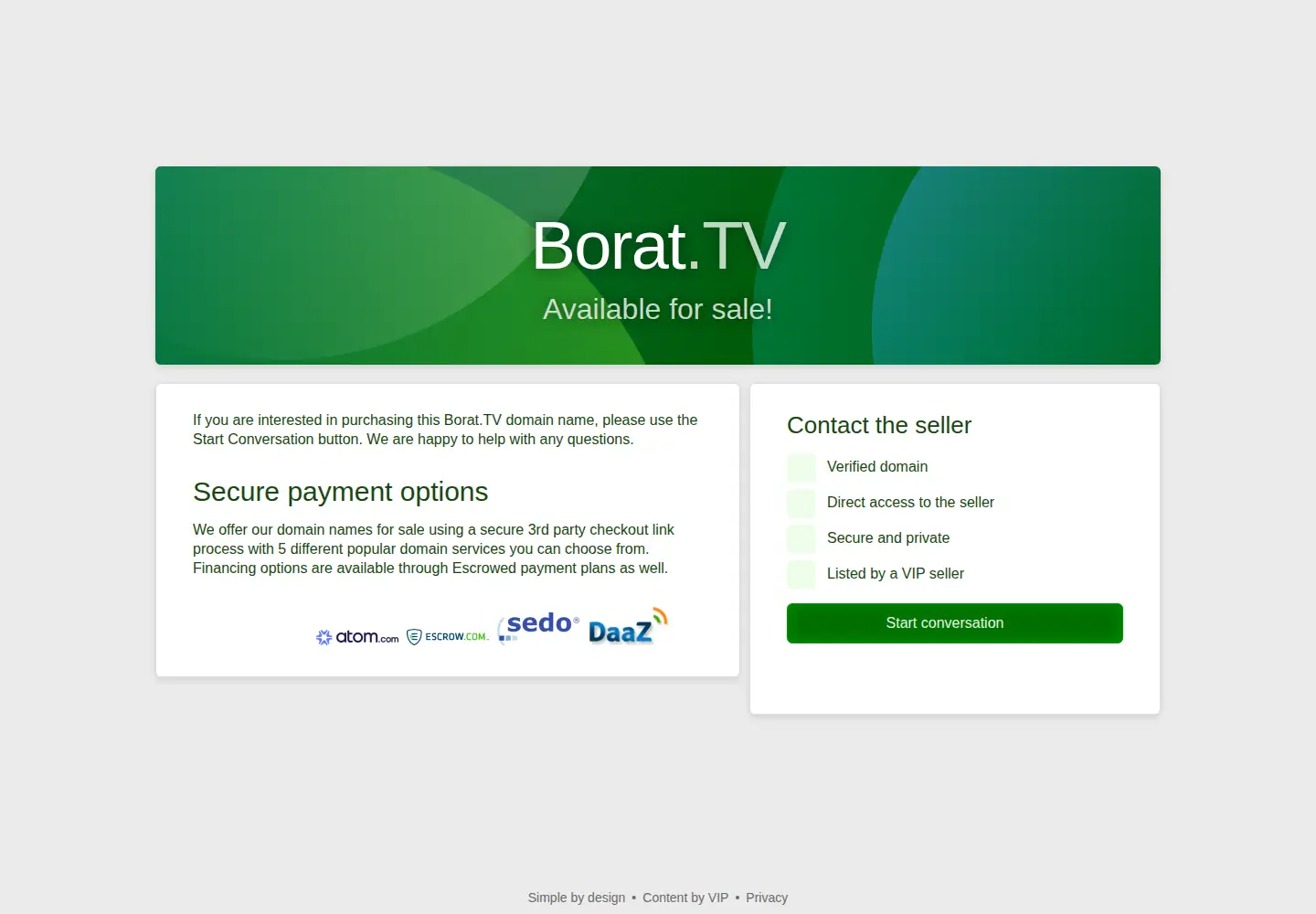 Screenshot of borat.tv