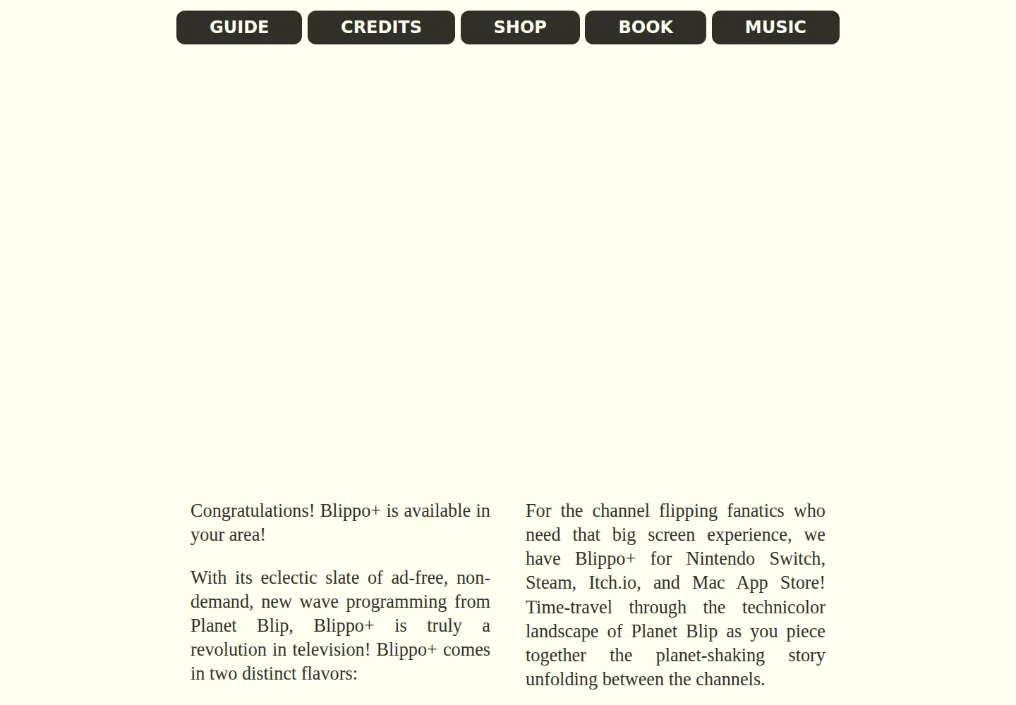 Captured homepage of blippo.plus in the current scan