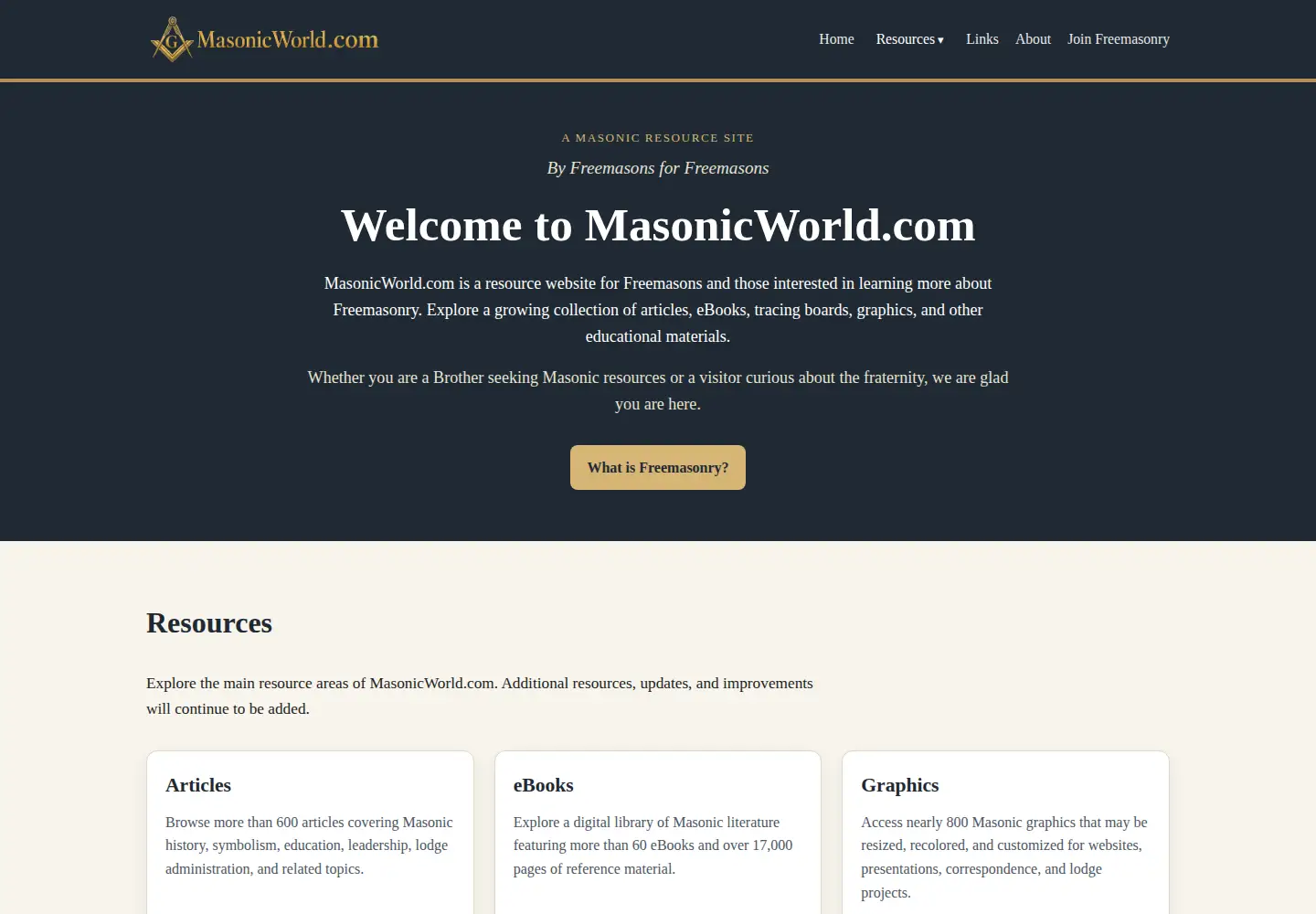 Screenshot of masonicworld.com