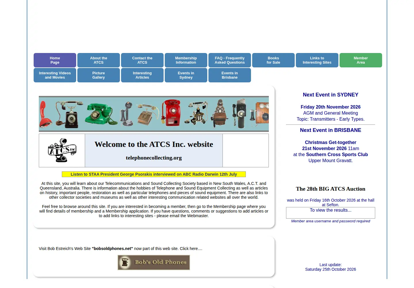 Screenshot of telephonecollecting.org