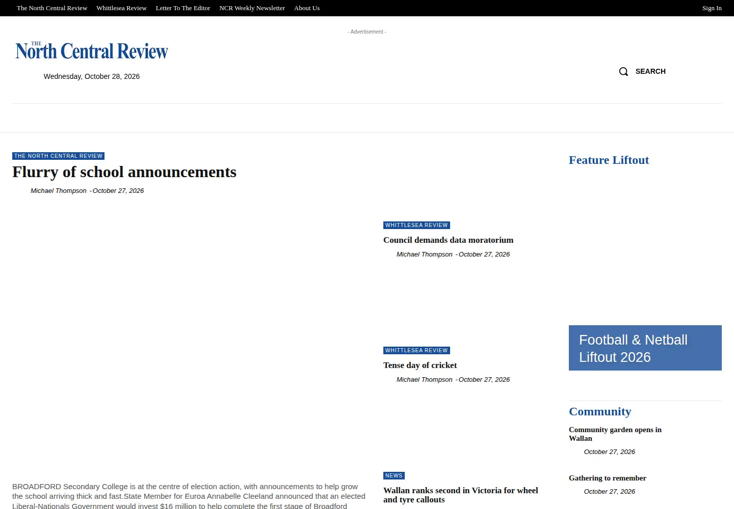 Captured homepage of ncreview.com.au in the current scan