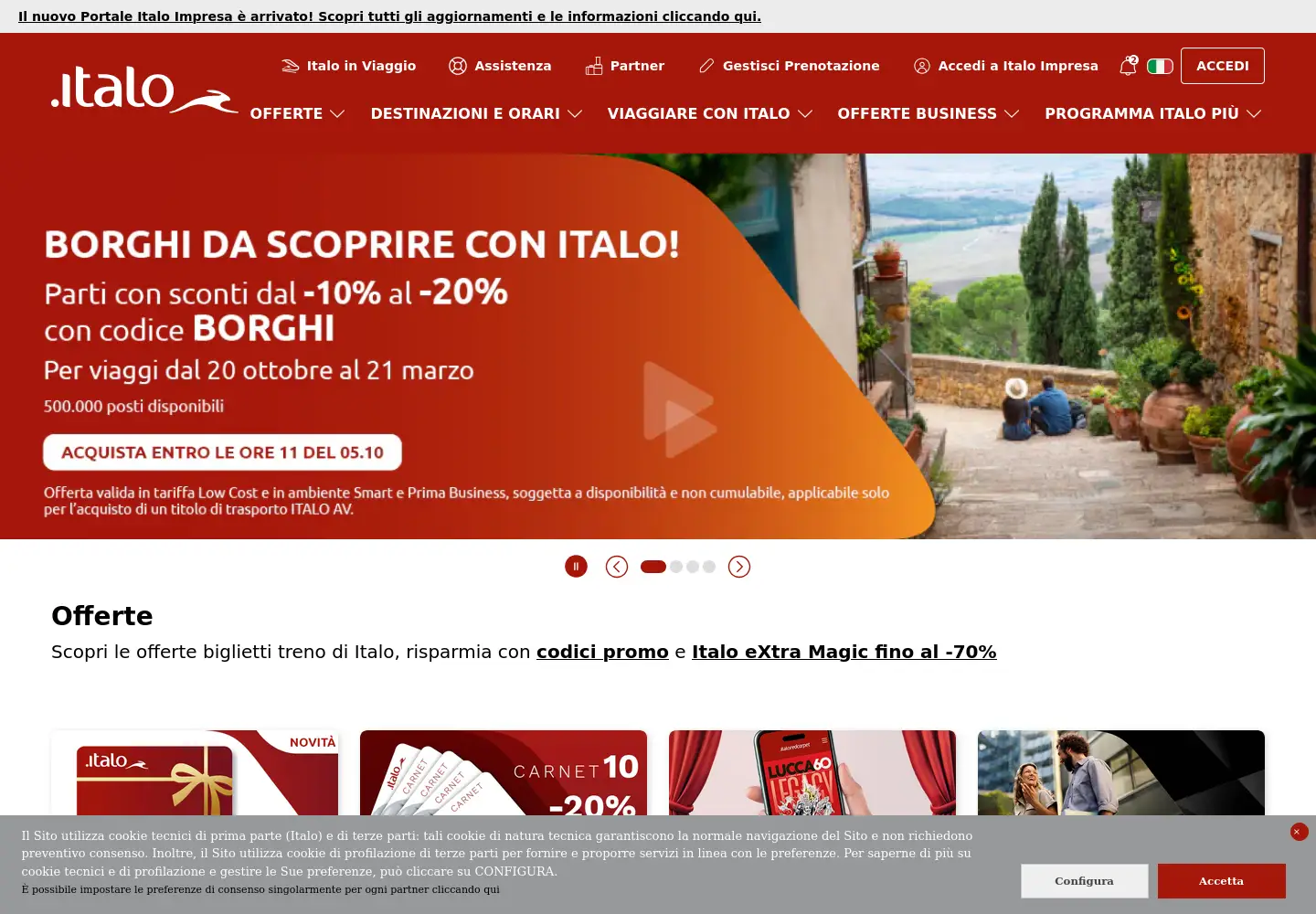Screenshot of italotreno.com