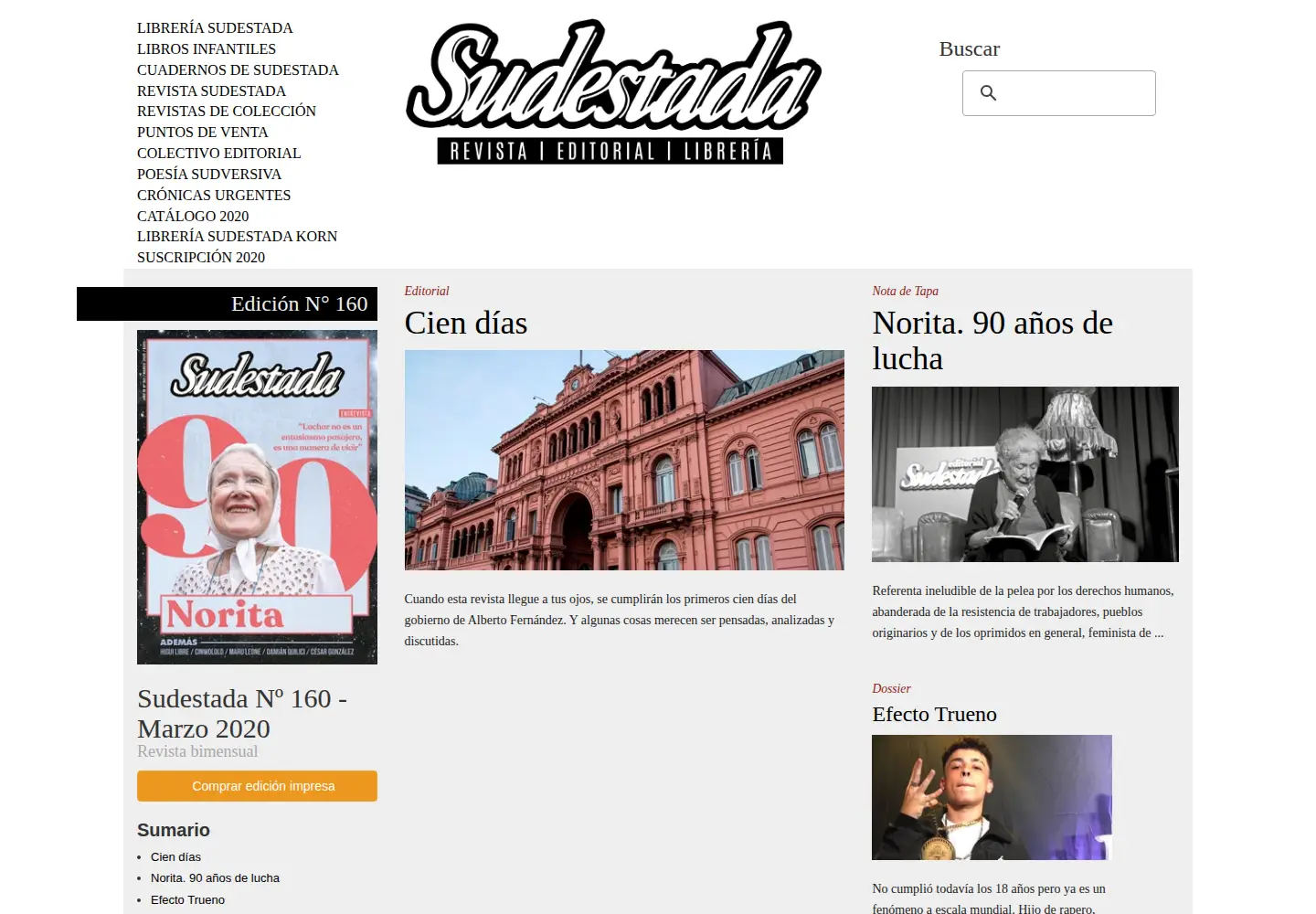 Screenshot of revistasudestada.com.ar