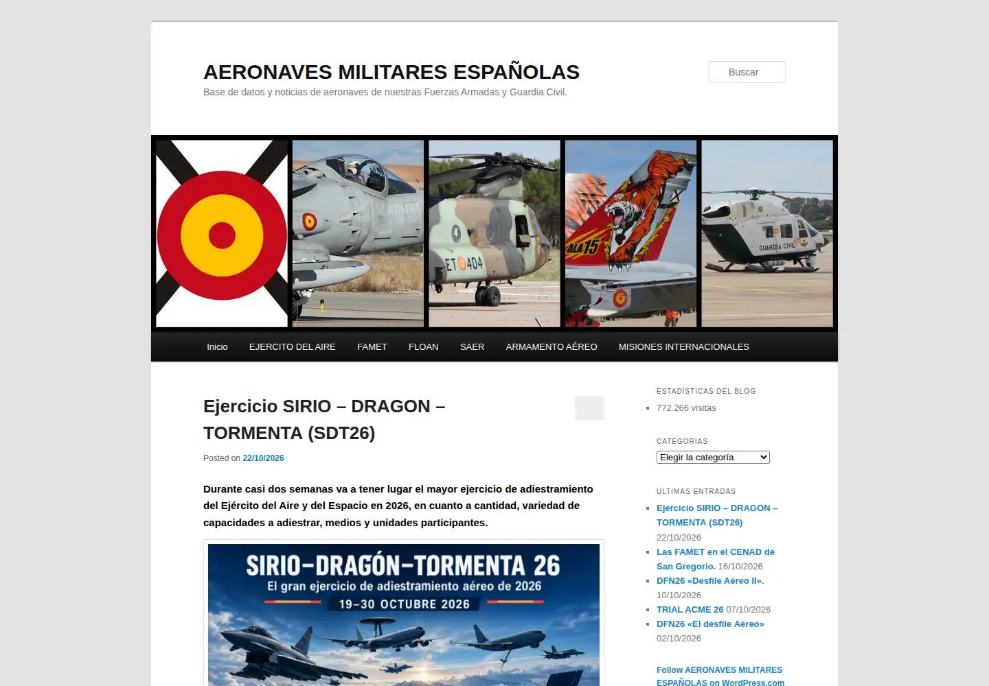 Screenshot of aeronavesmilitaresespanolas.com