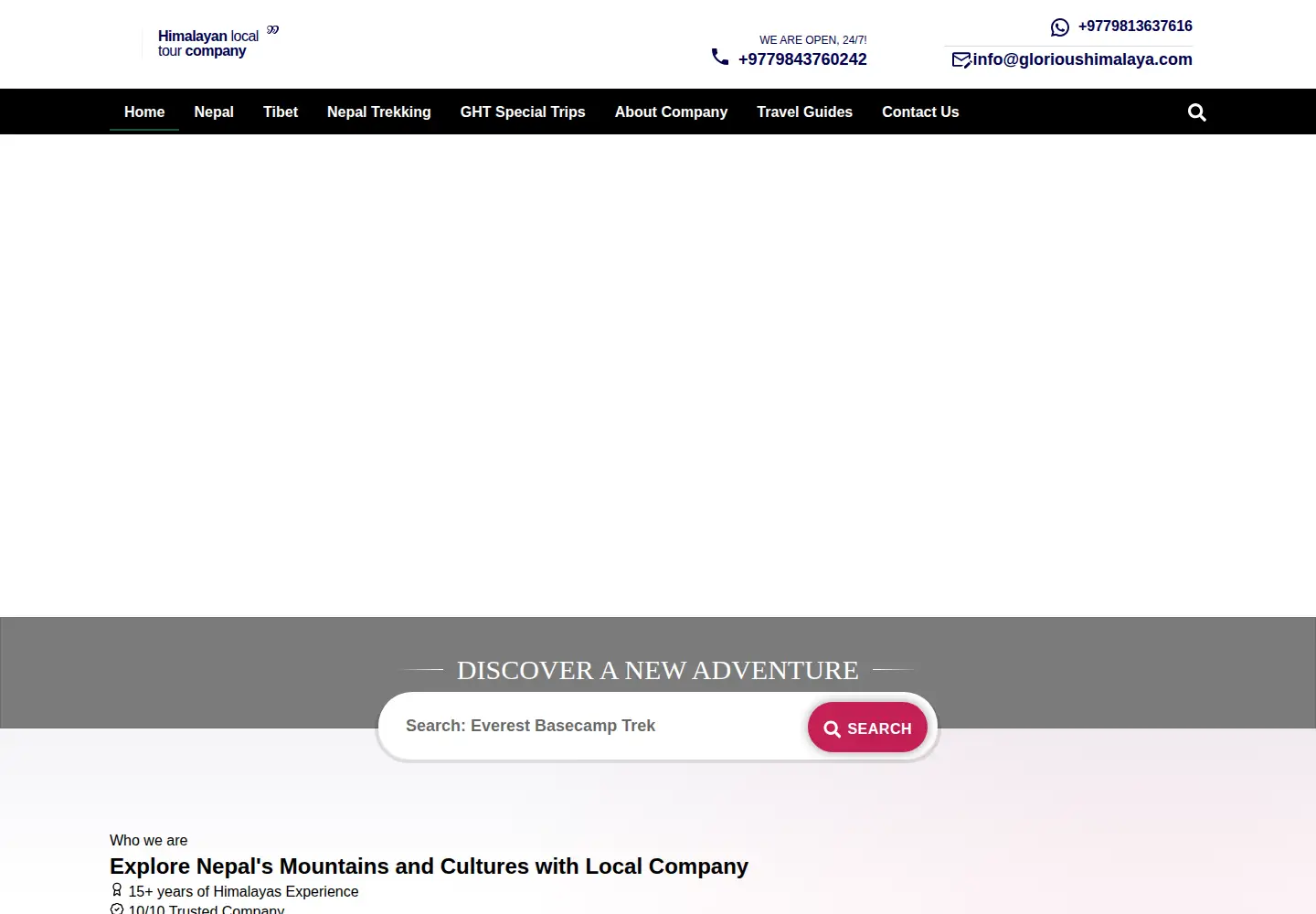 Screenshot of glorioushimalaya.com