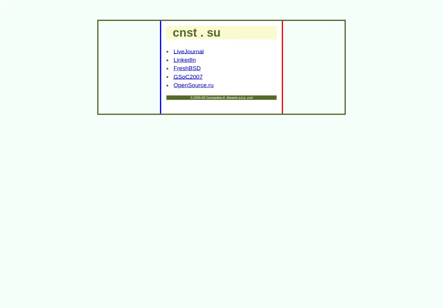 Captured homepage of cnst.su in the current scan