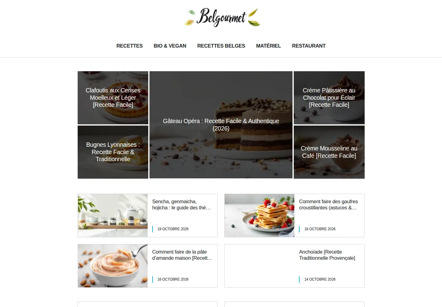 Captured homepage of belgourmet.be in the current scan