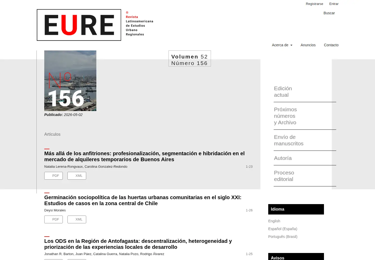 Screenshot of eure.cl