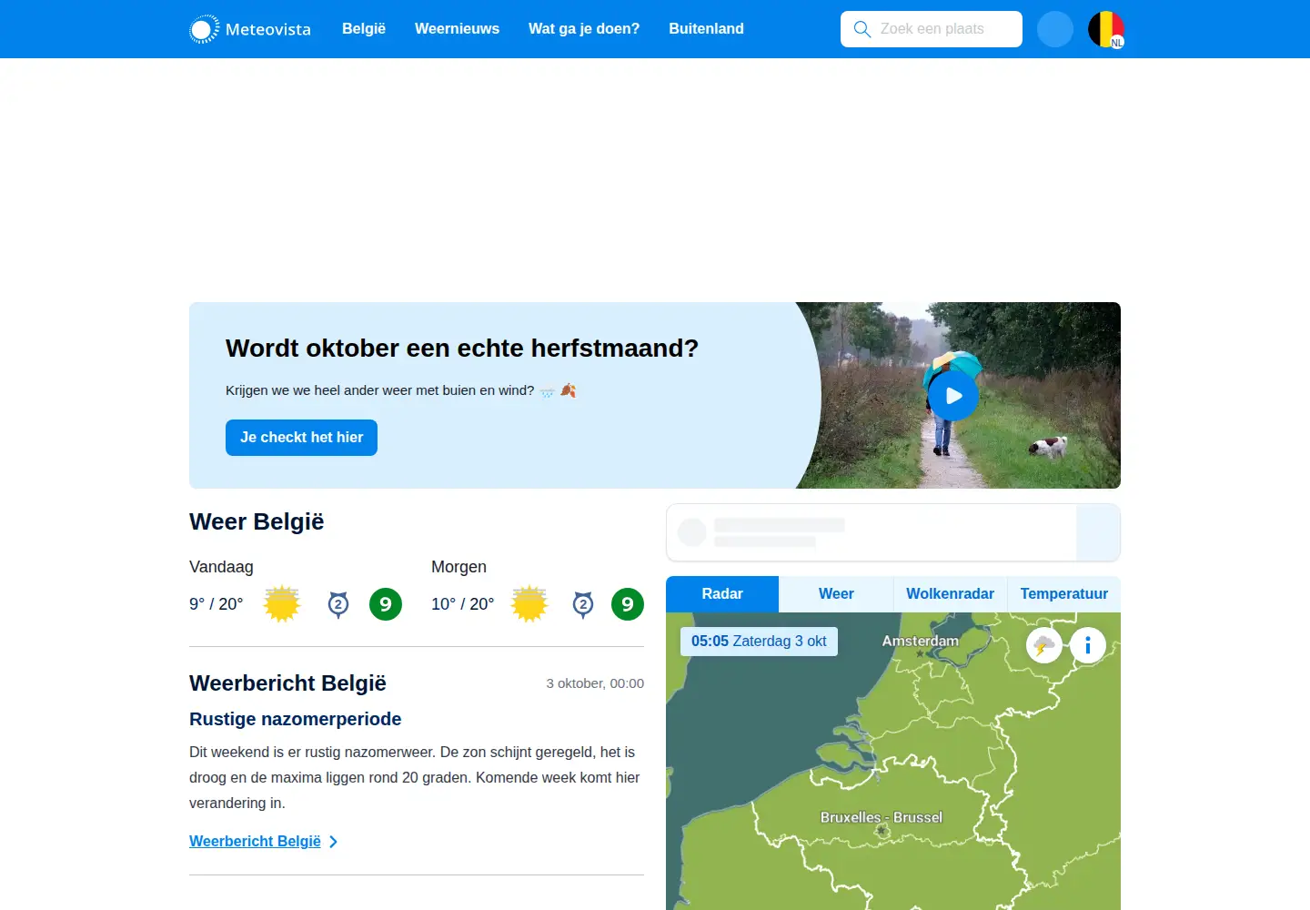 Screenshot of meteovista.be