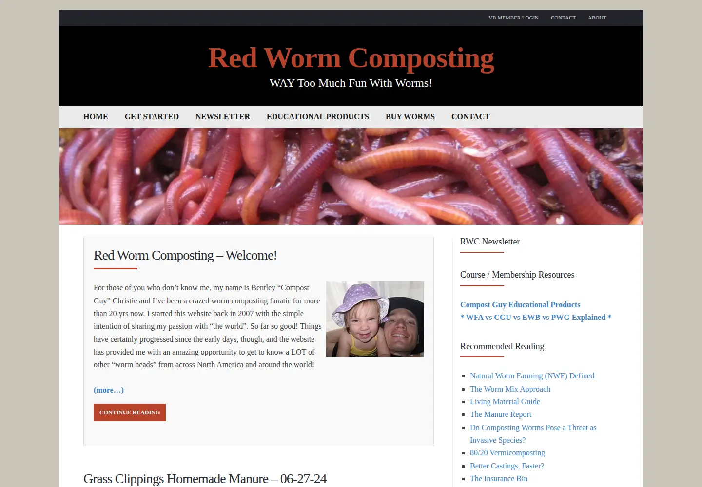 Screenshot of redwormcomposting.com