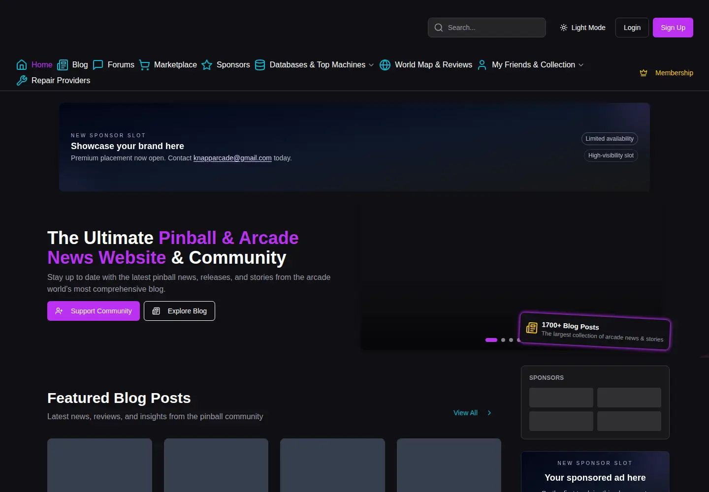 Screenshot of knapparcade.org