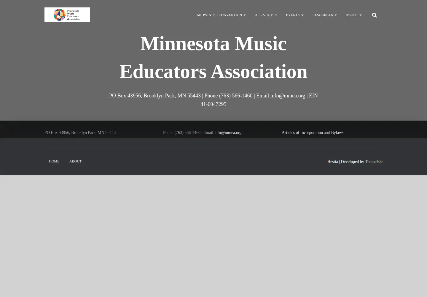 Captured homepage of mmea.org in the current scan