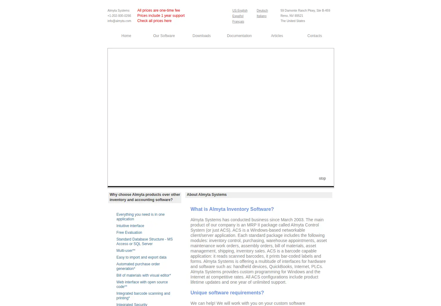 Captured homepage of almyta.com in the current scan