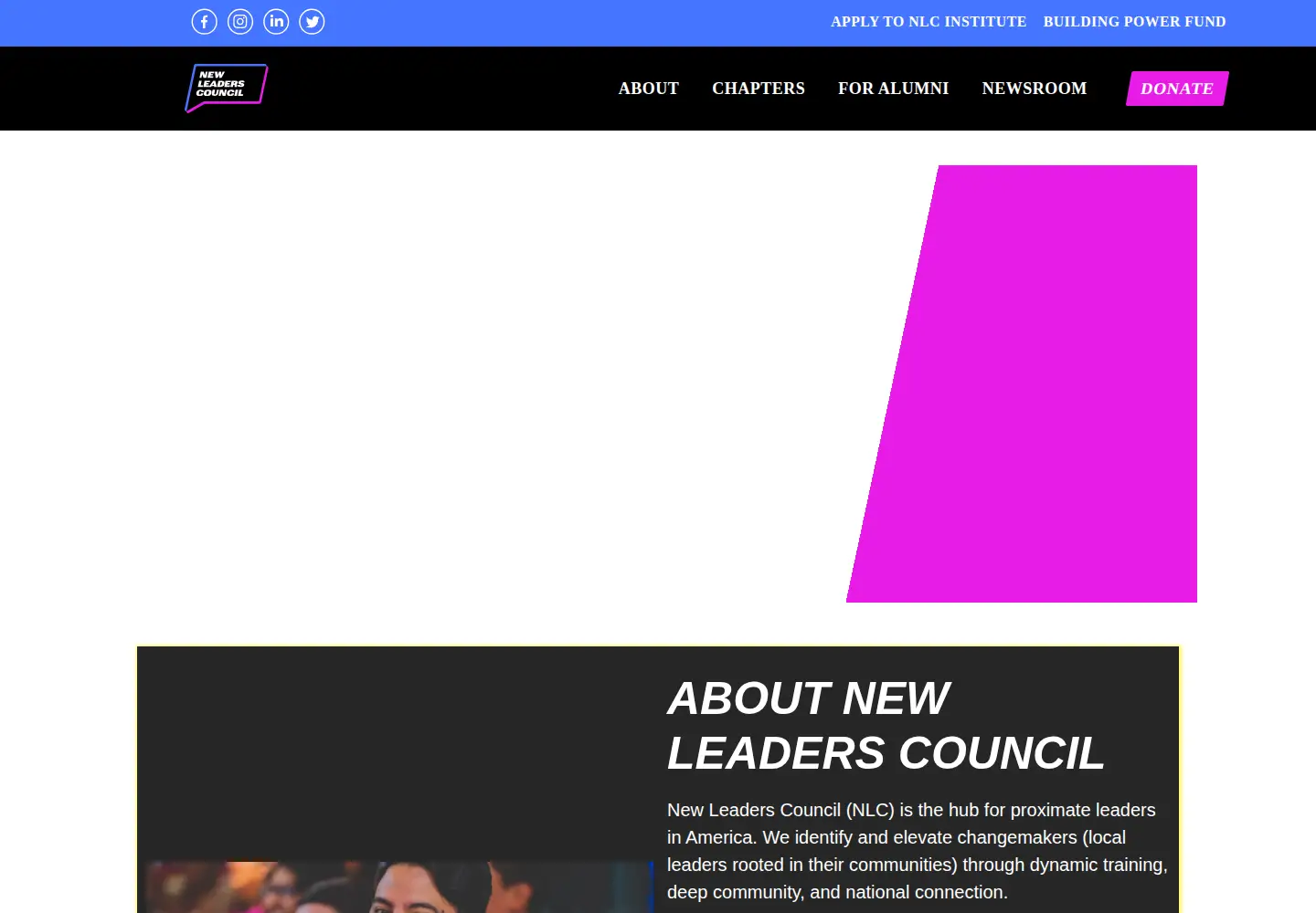 Screenshot of newleaderscouncil.org