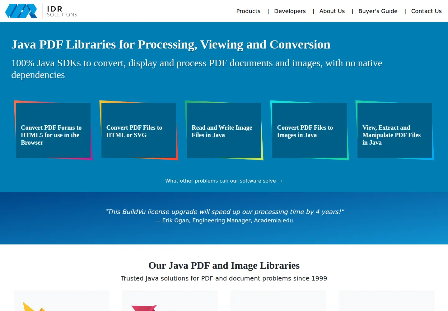 Captured homepage of jpedal.org in the current scan
