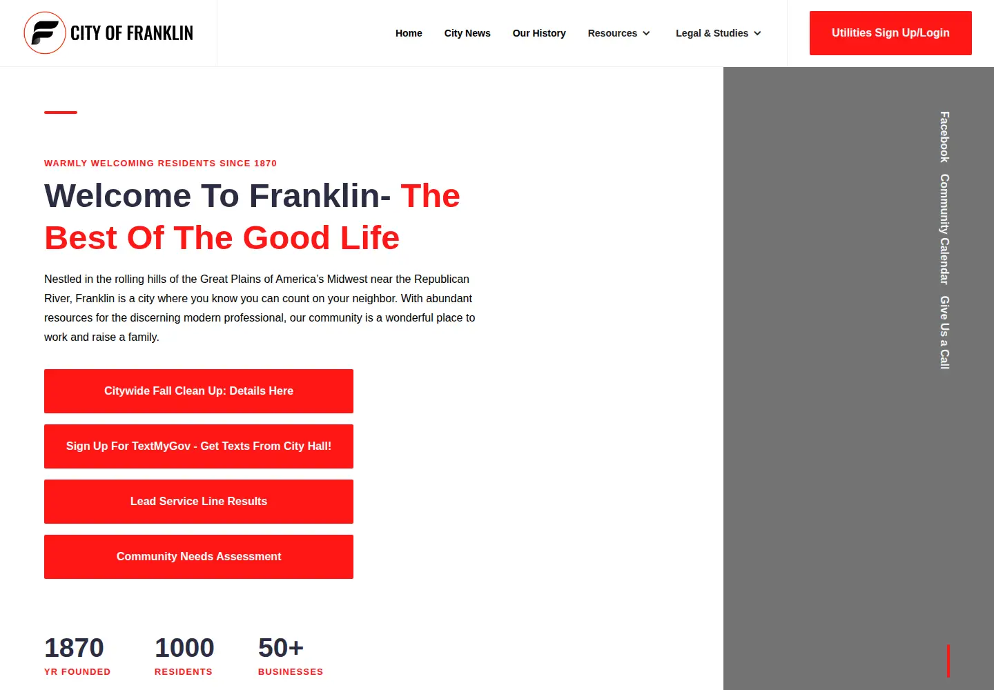 Screenshot of franklinnebraska.com