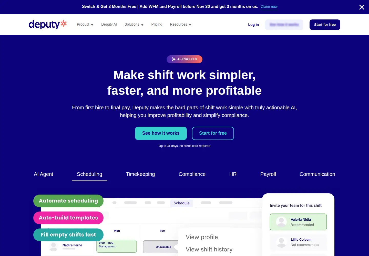 Screenshot of deputy.com