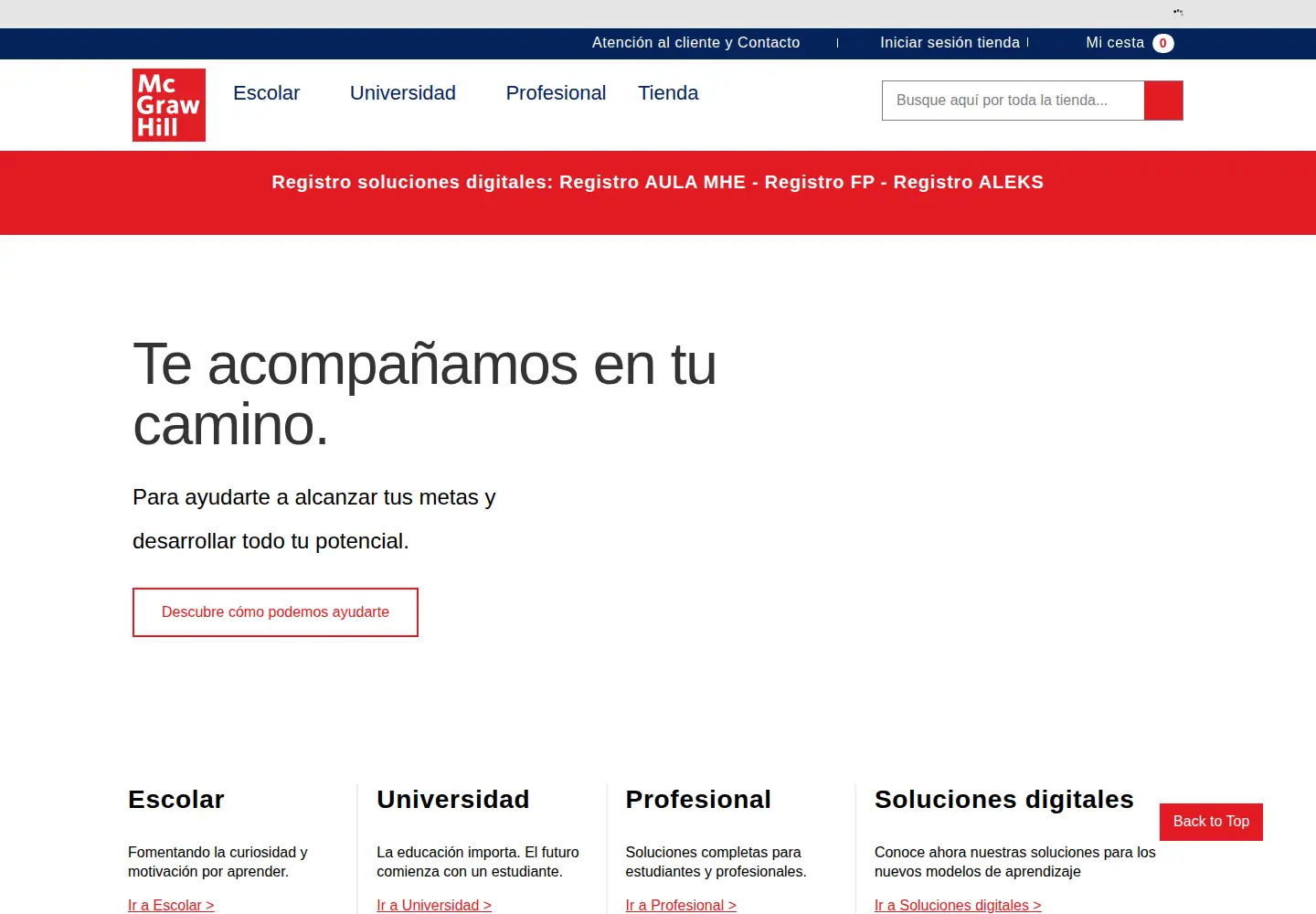 Screenshot of mheducation.es
