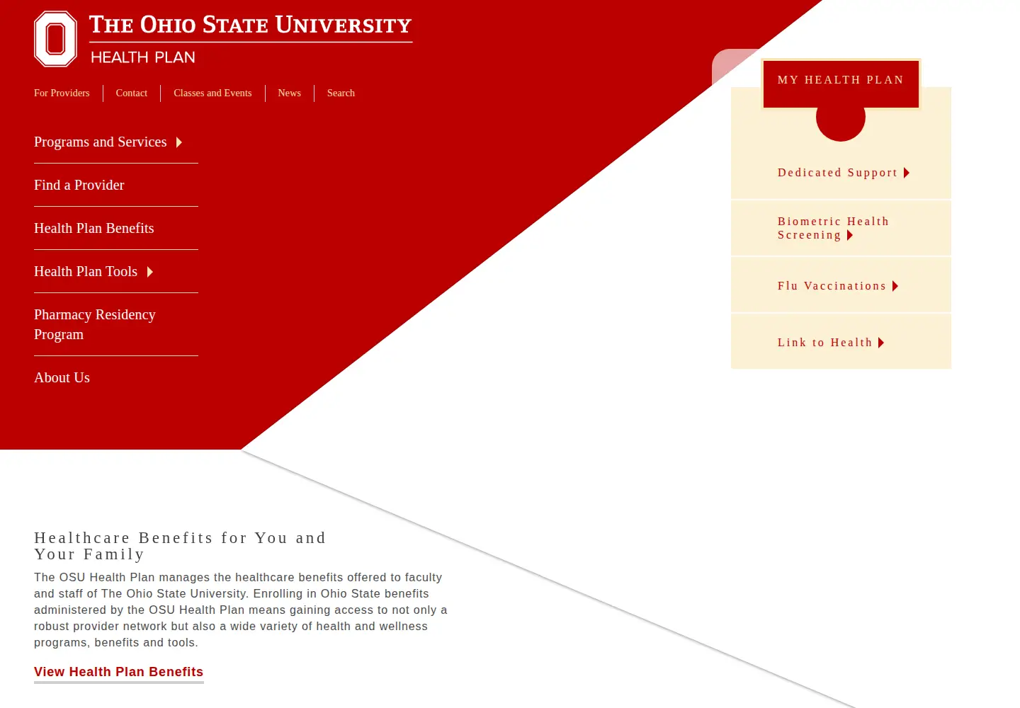 Screenshot of osuhealthplan.com