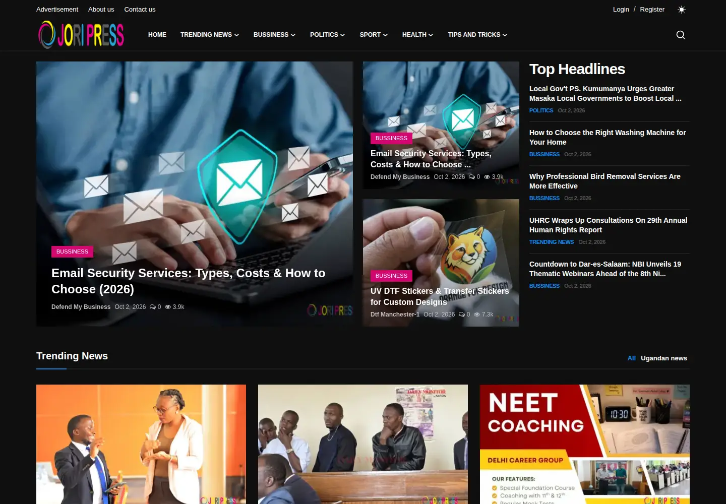 Screenshot of joripress.com