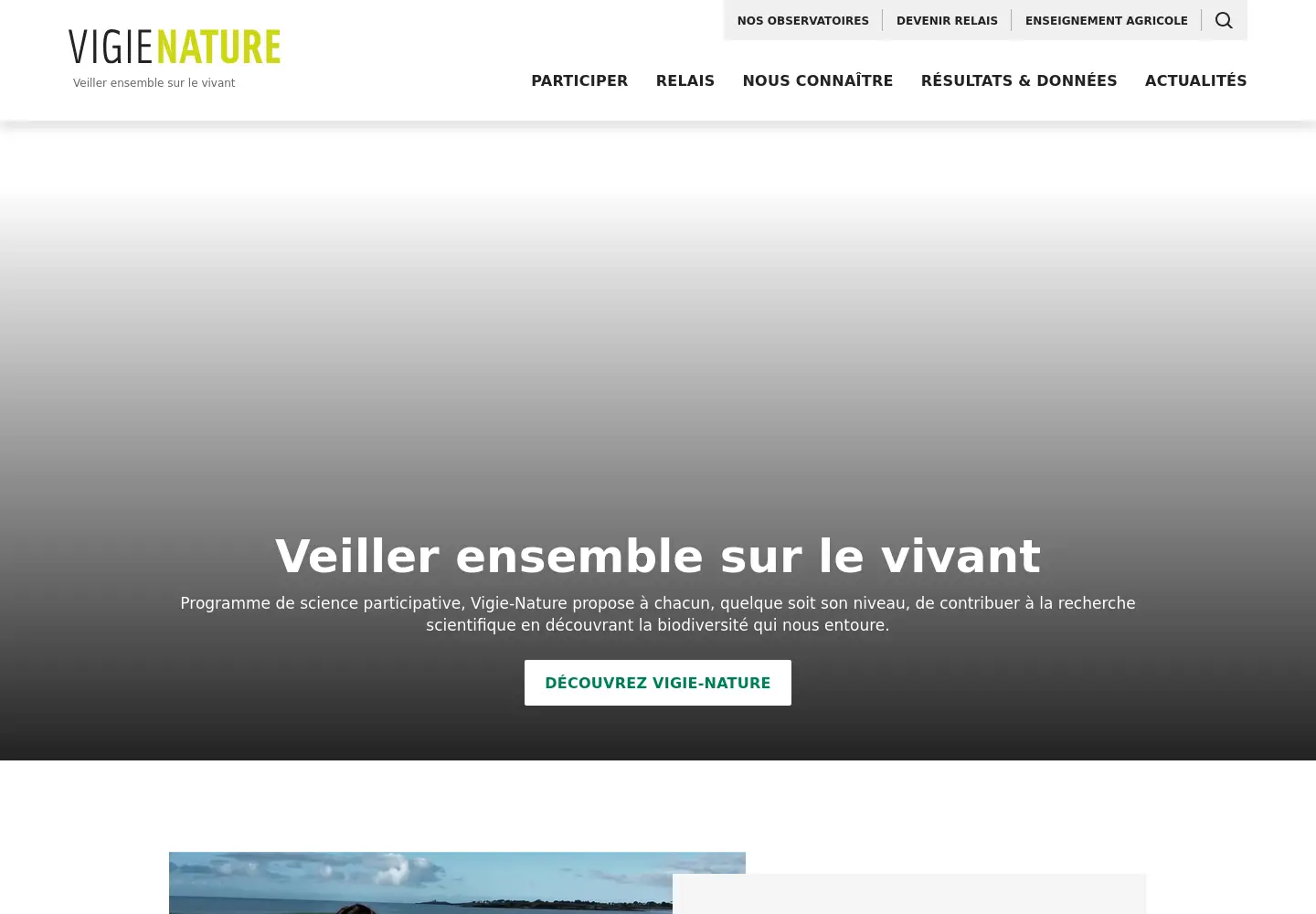 Screenshot of vigienature.fr