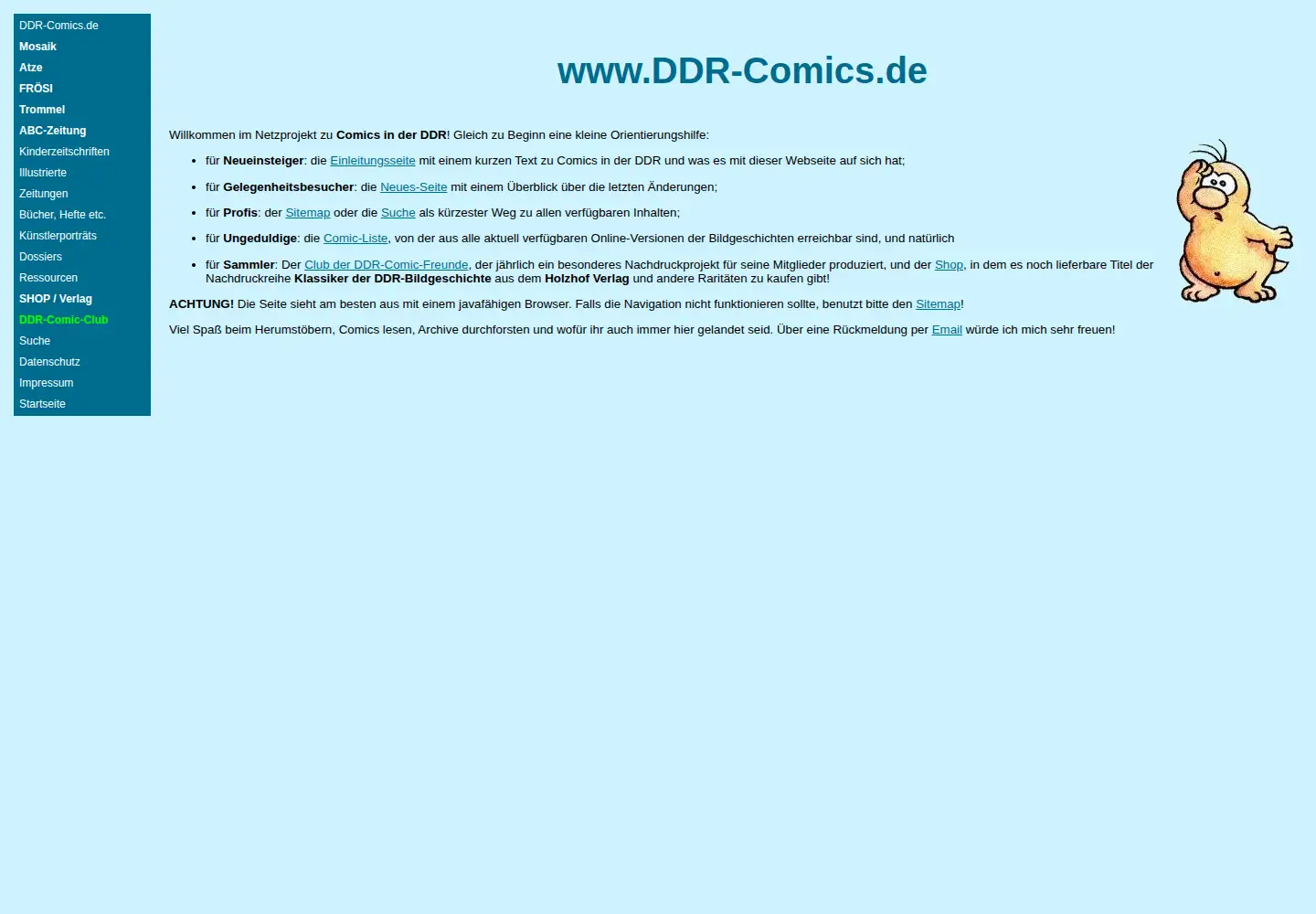 Screenshot of ddr-comics.de