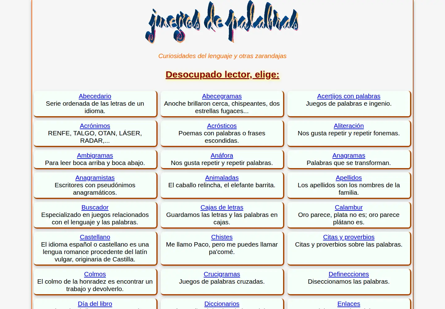 Screenshot of juegosdepalabras.com