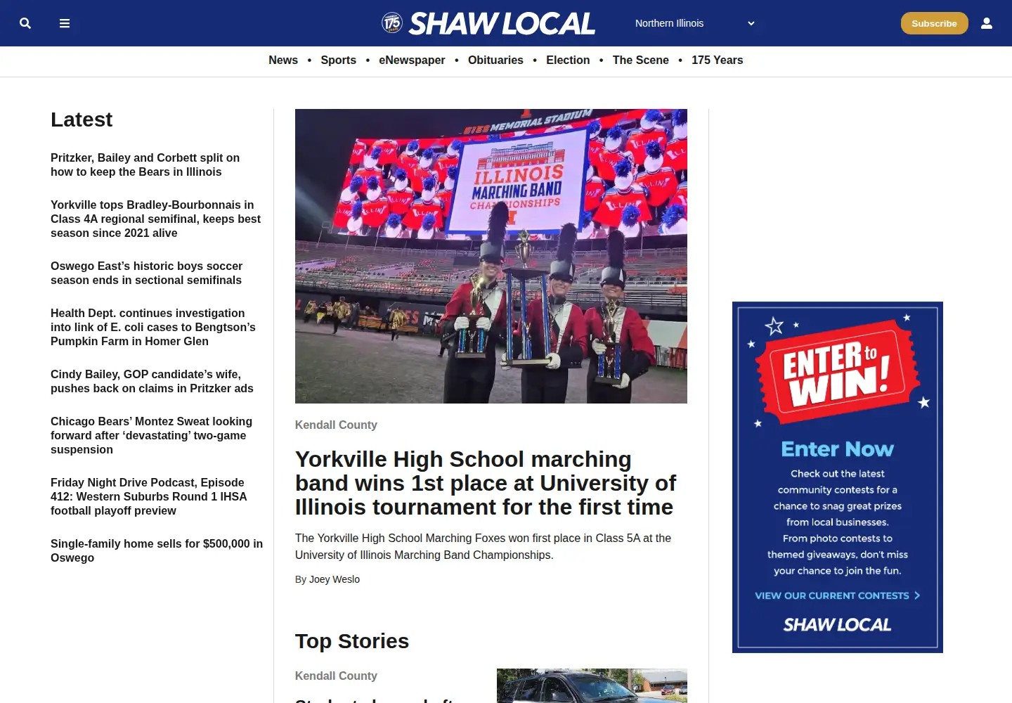 Screenshot of kendallcountynow.com