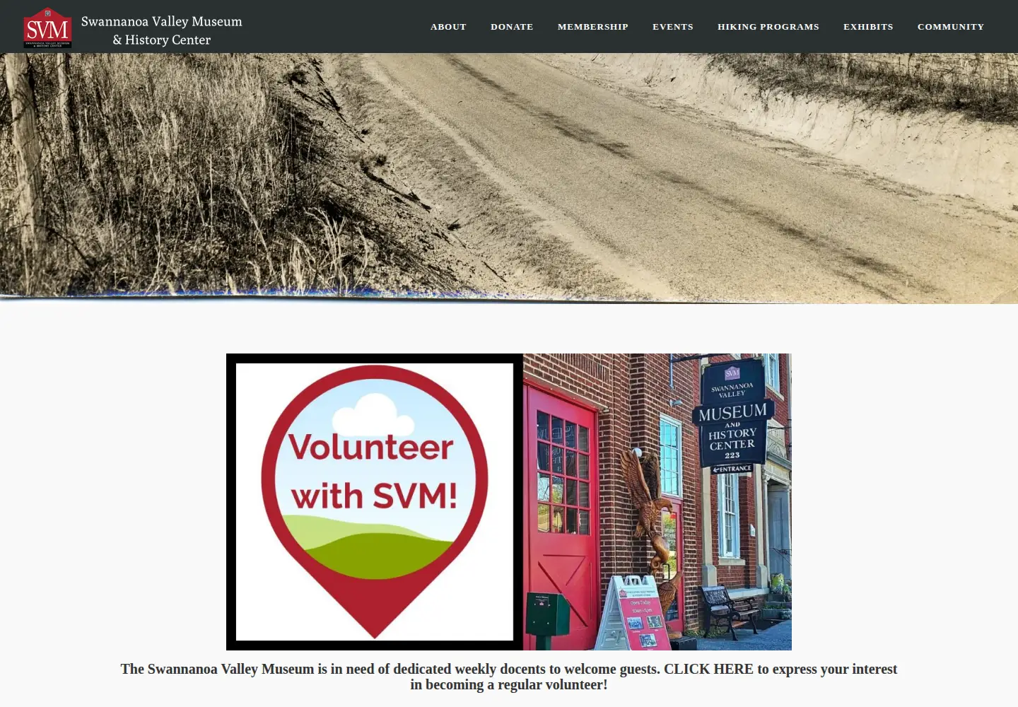 Screenshot of swannanoavalleymuseum.org