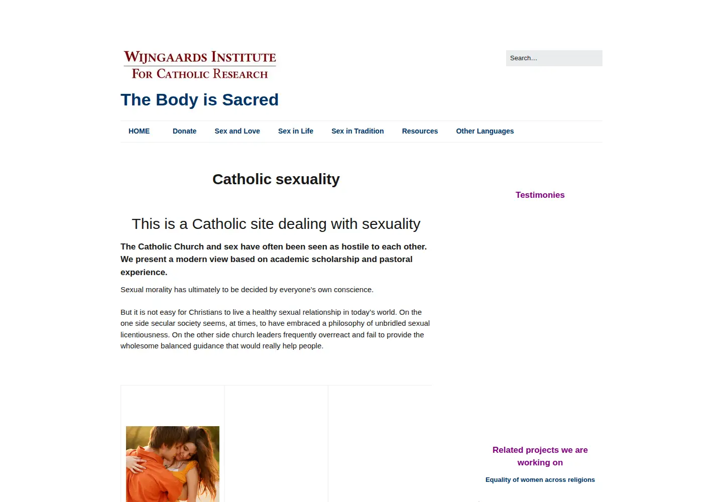 Screenshot of thebodyissacred.org