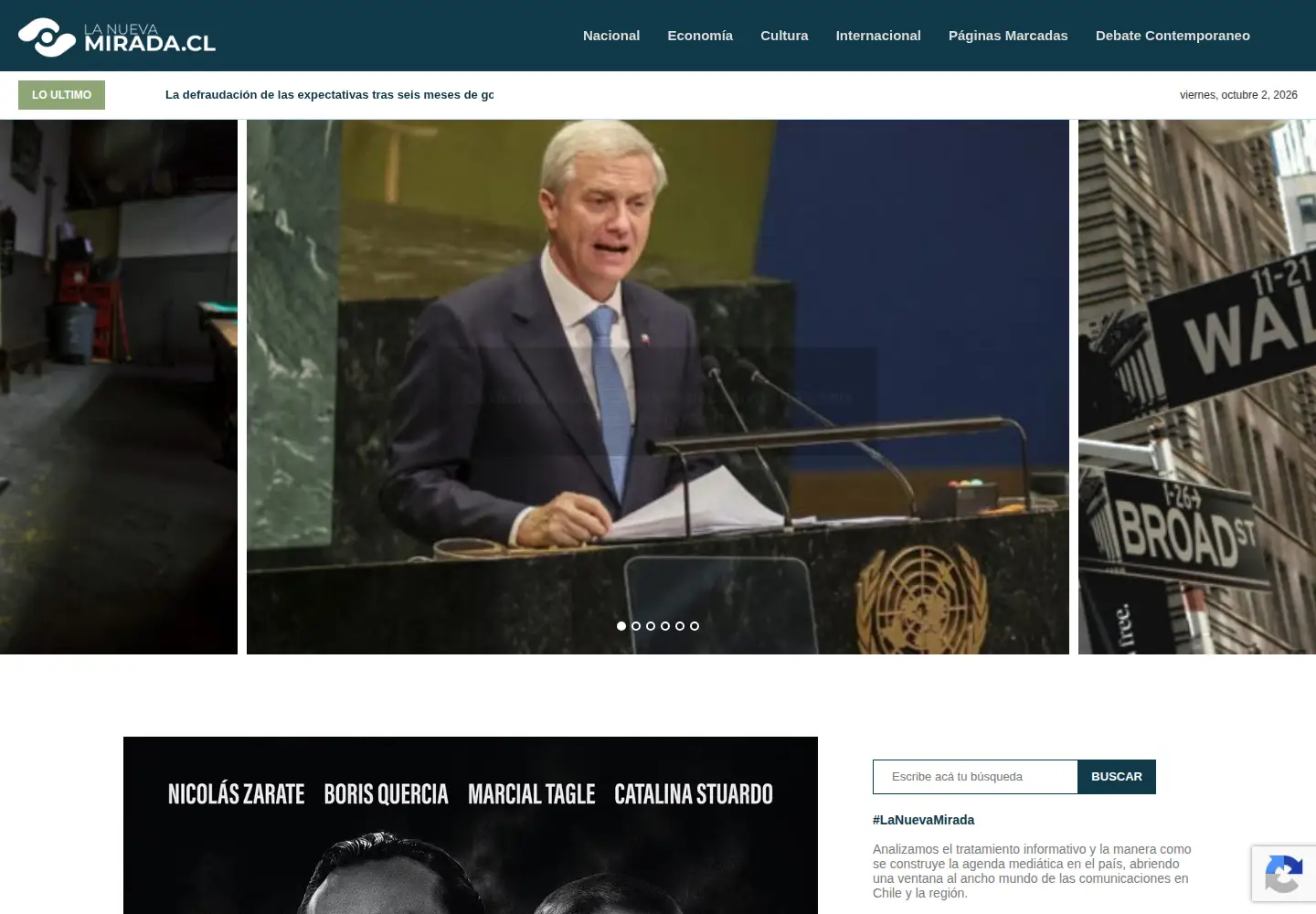 Screenshot of lanuevamirada.cl