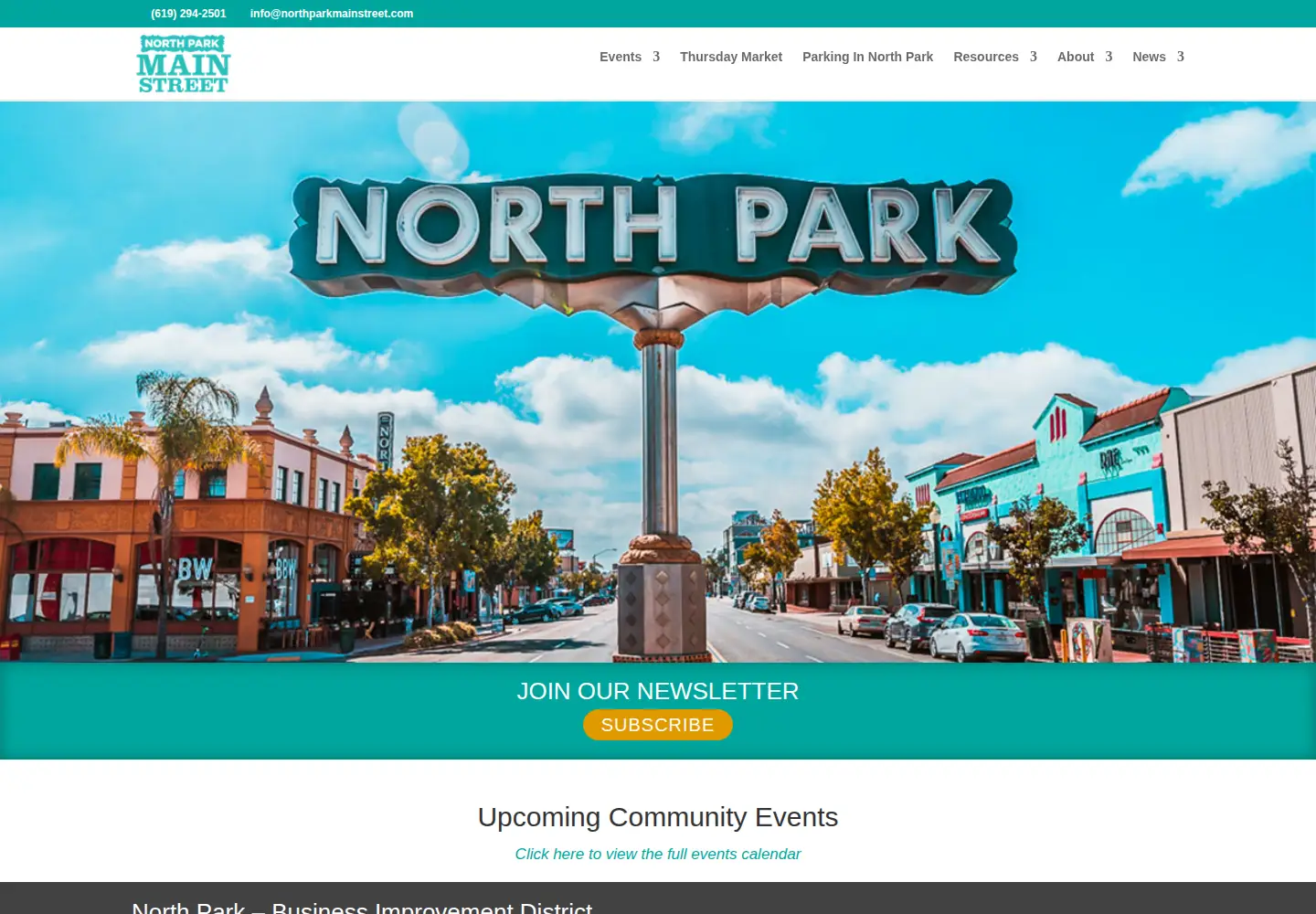 Screenshot of northparkmainstreet.com