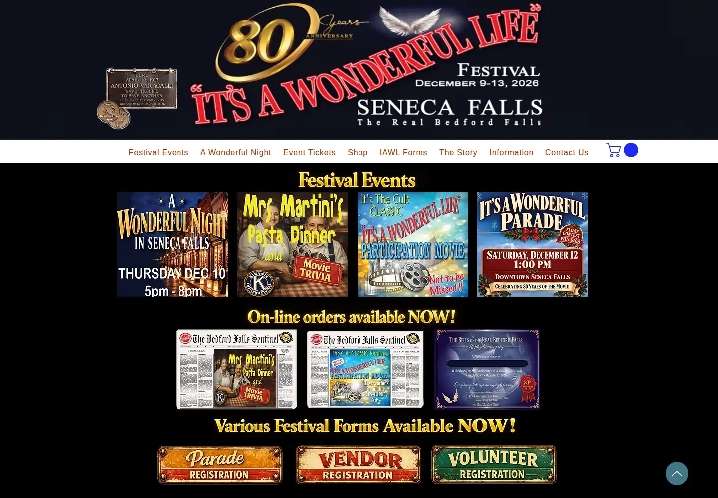 Captured homepage of therealbedfordfalls.com in the current scan
