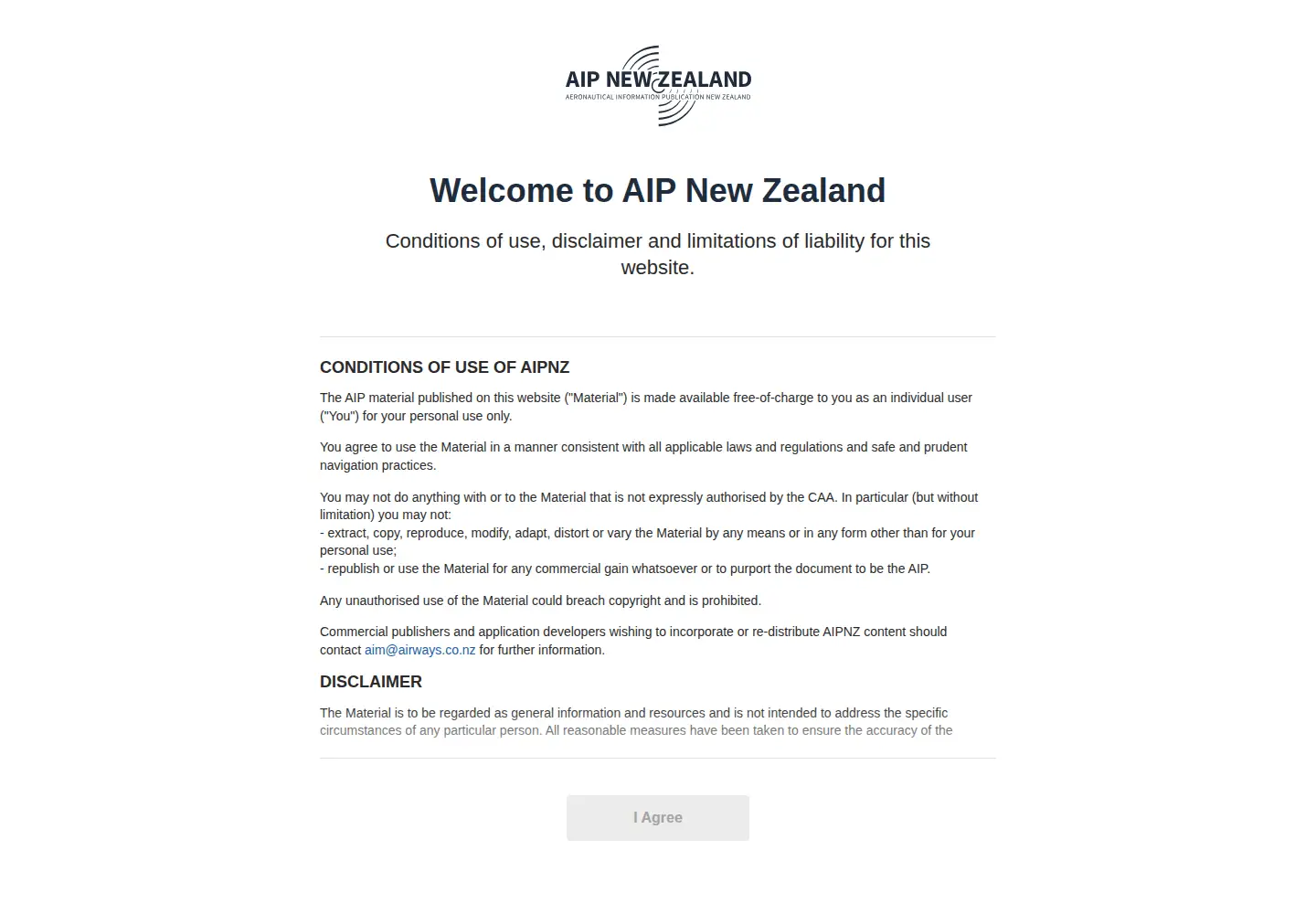 Captured homepage of aip.net.nz in the current scan