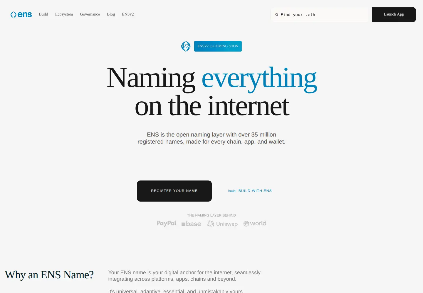 Screenshot of ens.domains