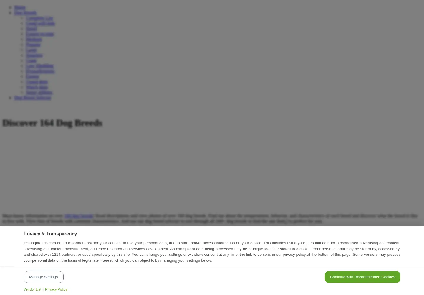 Screenshot of justdogbreeds.com