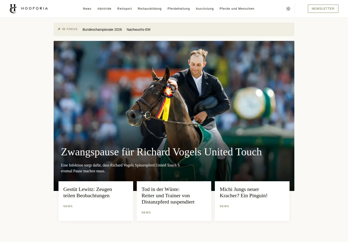 Screenshot of reiterrevue.de