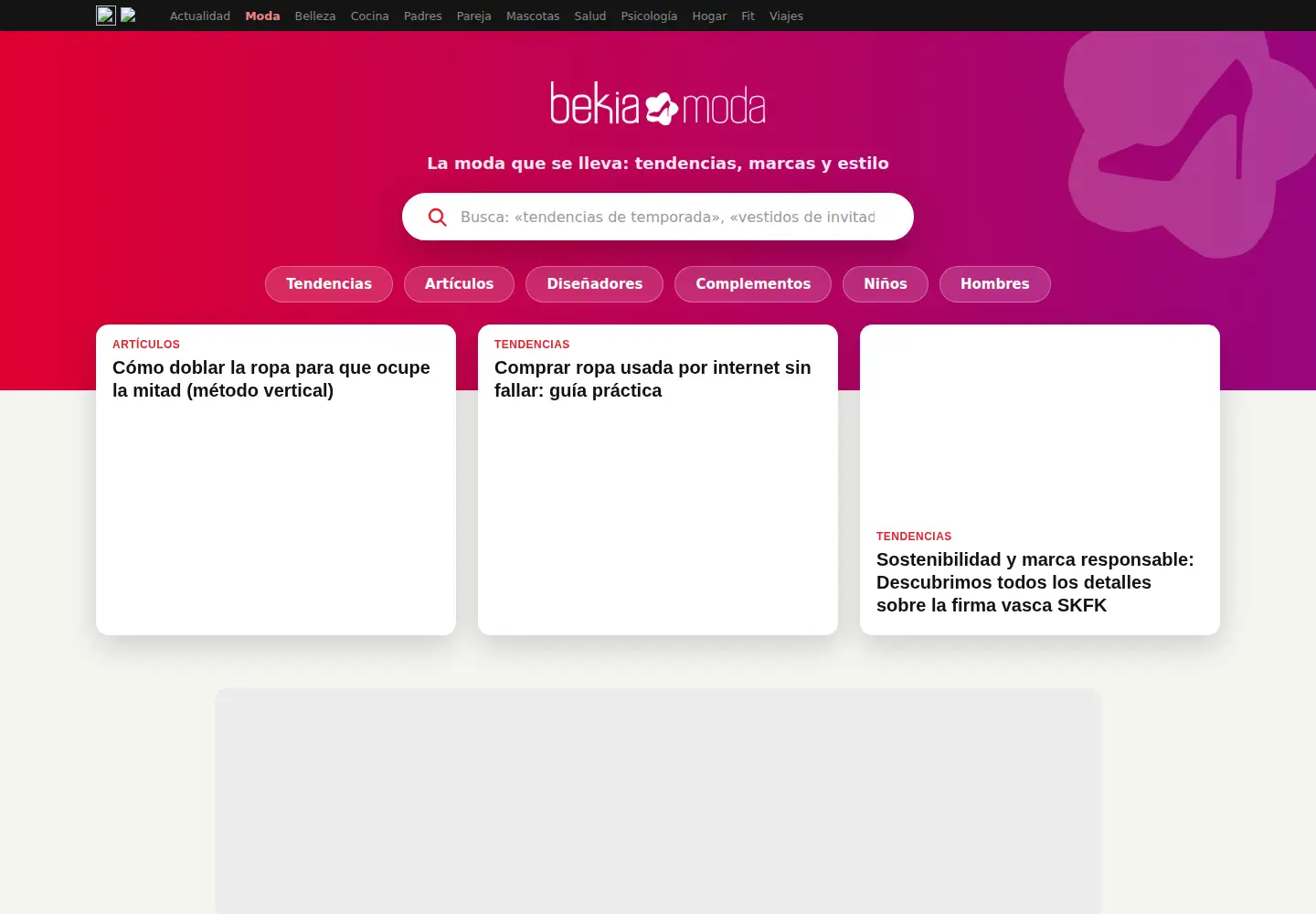 Screenshot of bekiamoda.com