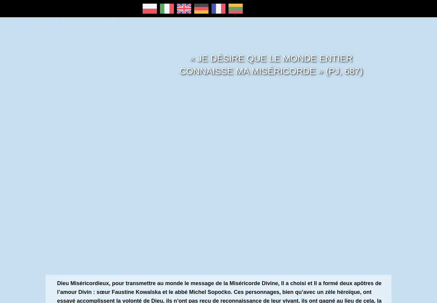 Captured homepage of faustine-message.com in the current scan