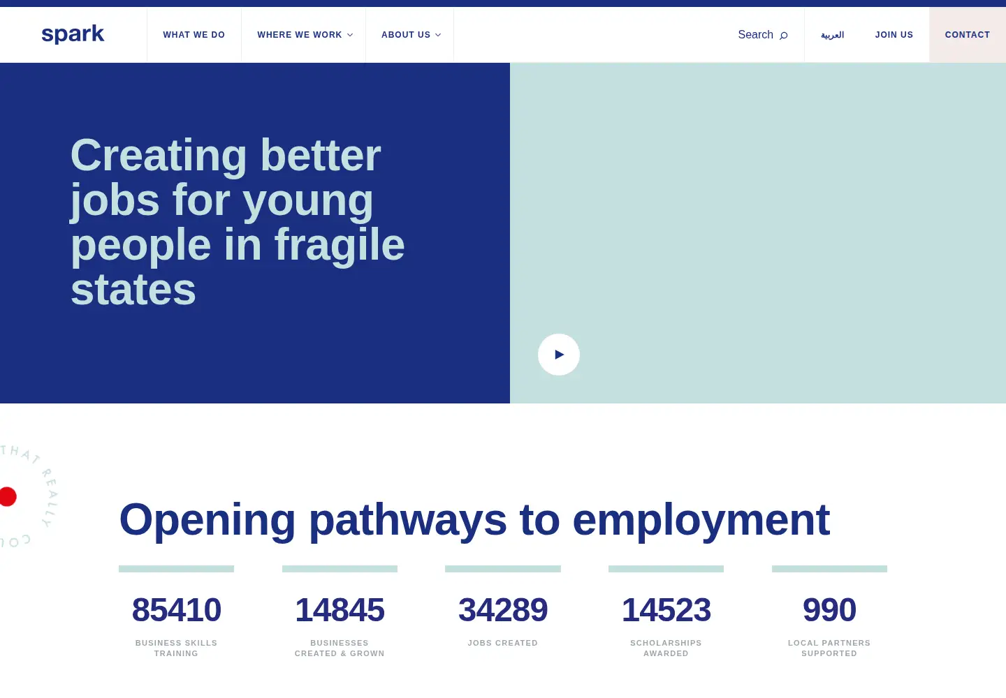 Screenshot of spark.ngo